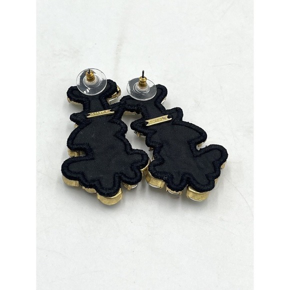 J. Crew Crystal Clear Opal Color Cluster Black Fabric-Backed Statement Earrings - Picture 13 of 16